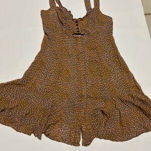 Intimately Free People Women Mini Dress Cut Out Animal Print Pink Gray Orange